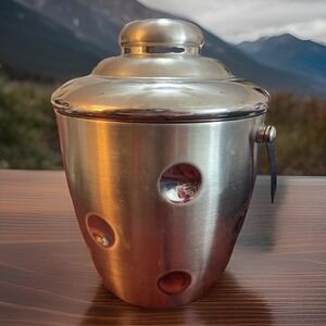 MCM Marquis by Waterford Stainless Steel, Inverted Dot‎ Ice Bucket Mad Man Dad